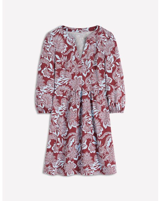 Boden Purple Cathy Notch Neck Jersey Dress