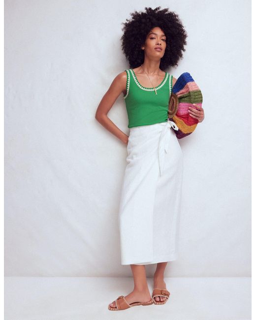 Boden Green Maddie Trim Detail Vest Top