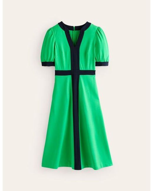 Boden Green Petra Ponte-Kleid Mit Puffärmeln Damen