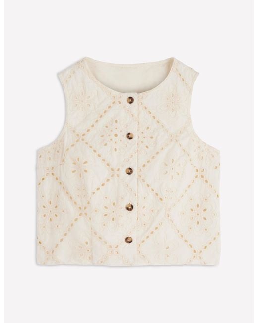 Boden White Andrea Cotton Shell Top