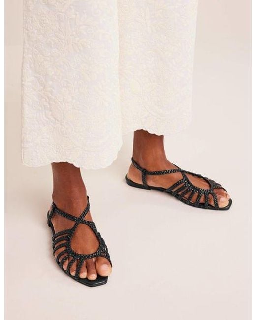 Sandales tissées à brides multiples Boden en coloris Black