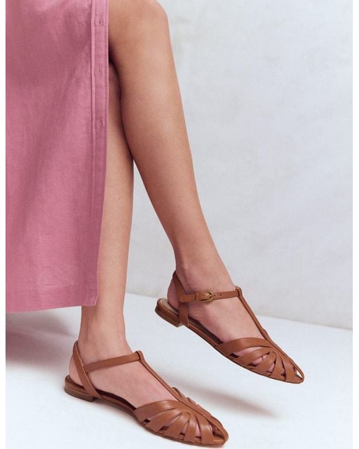 Boden Brown Caged Flat Sandal