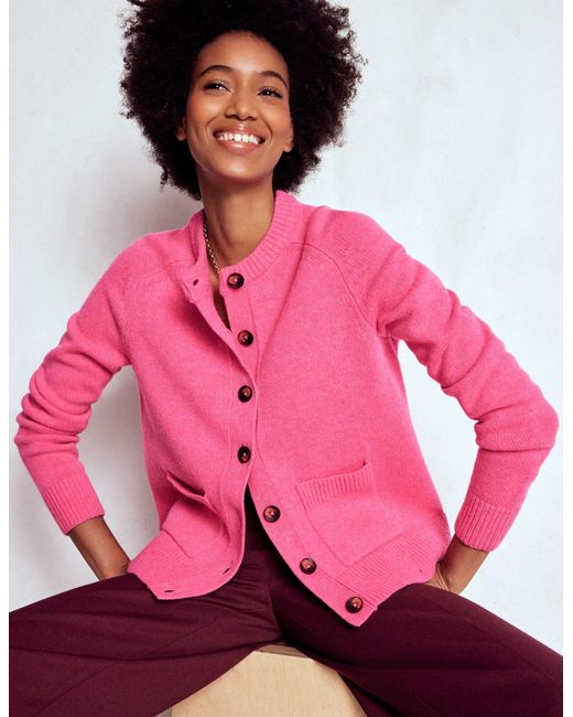Boden Pink Marion Merino Cardigan