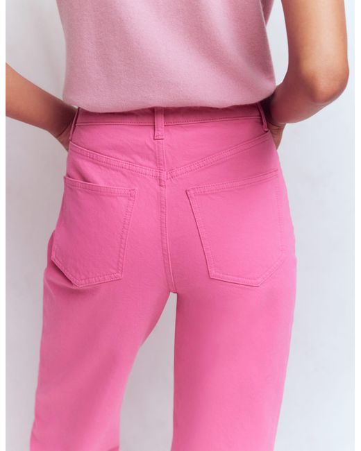 Boden Pink High Rise Column Leg Jeans