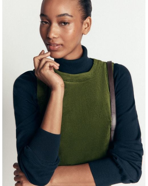 Boden Green Lou Cord Shift Dress