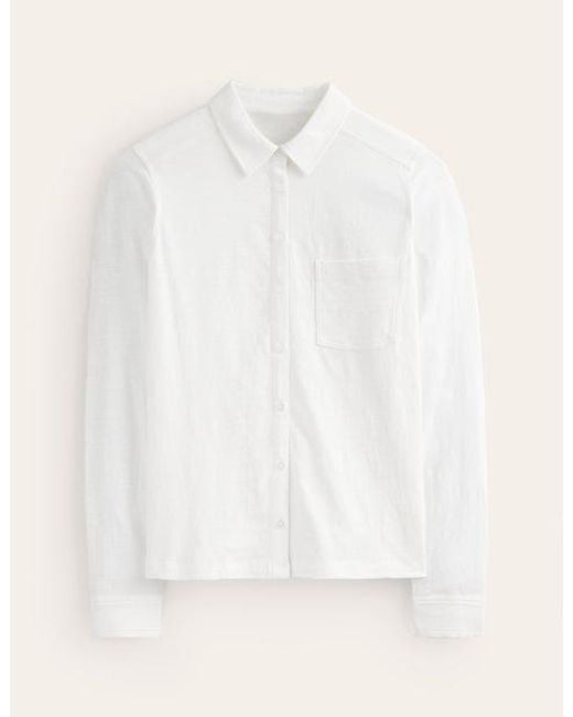 Boden White Amelia Jersey Shirt