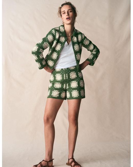 Boden Green Crochet Jacket