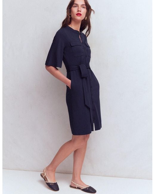 Boden Blue Front Pocket Ponte Dress