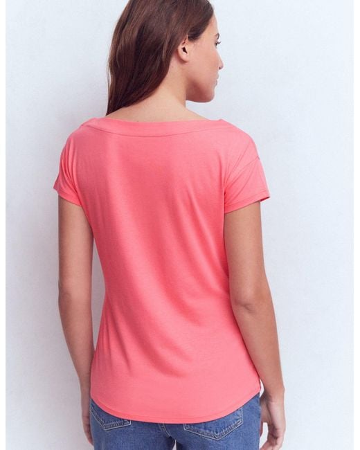 Boden Red Supersoft Boat Neck T-Shirt