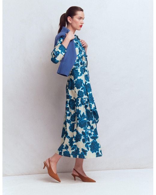 Boden Blue Ellie Cotton Maxi Shirt Dress