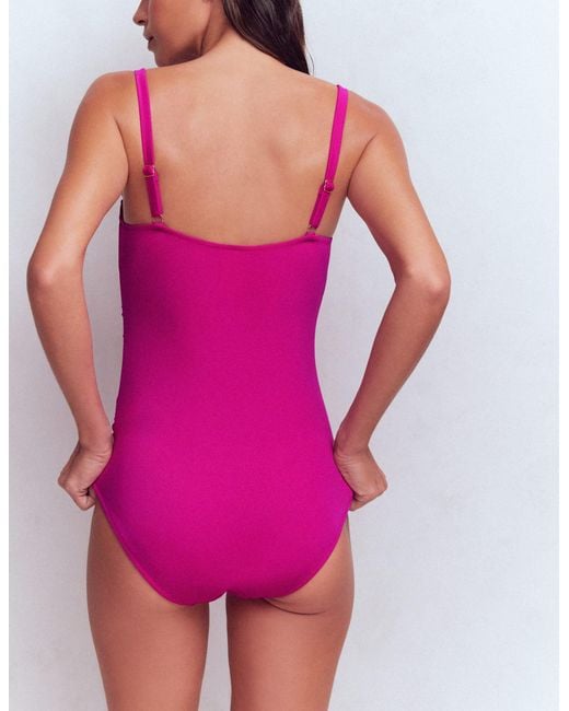 Boden Orange Pleated Cup Swimsuit