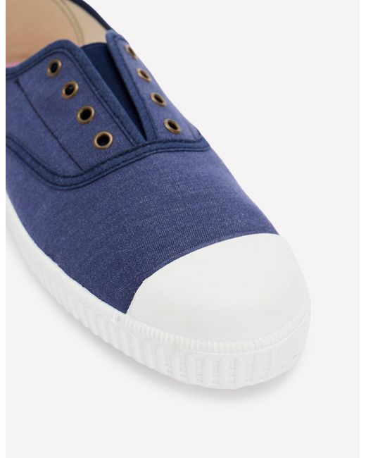 Boden Blue Laceless Canvas Plimsoll