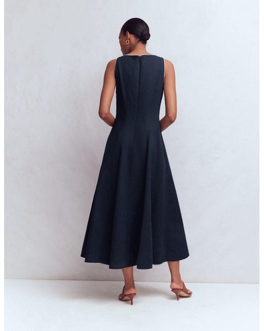 Boden Blue Annet Linen Blend Midi Dress
