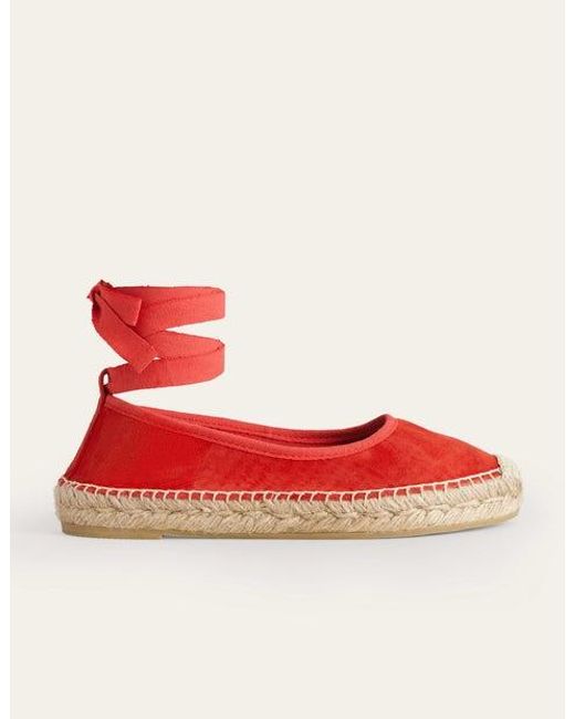 Boden Red Ankle Tie Espadrilles