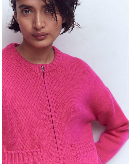 Boden Pink Maya Zip-Up Jacket