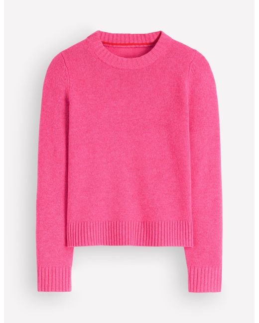 Boden Pink Marta Merino Wool Crew Sweater