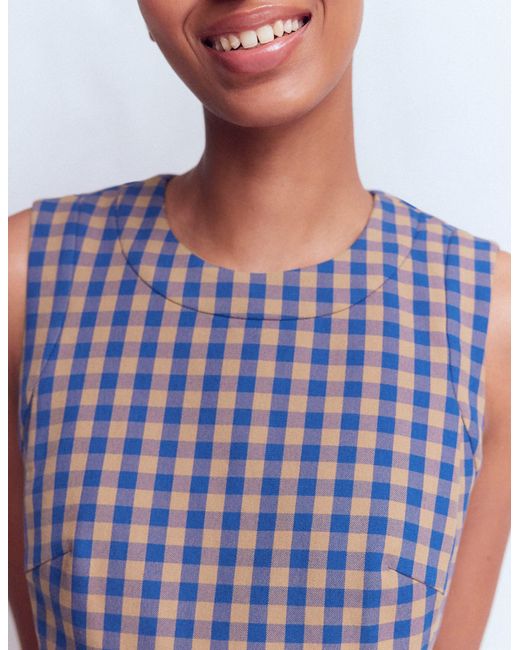Boden Purple Lou Check Shift Dress