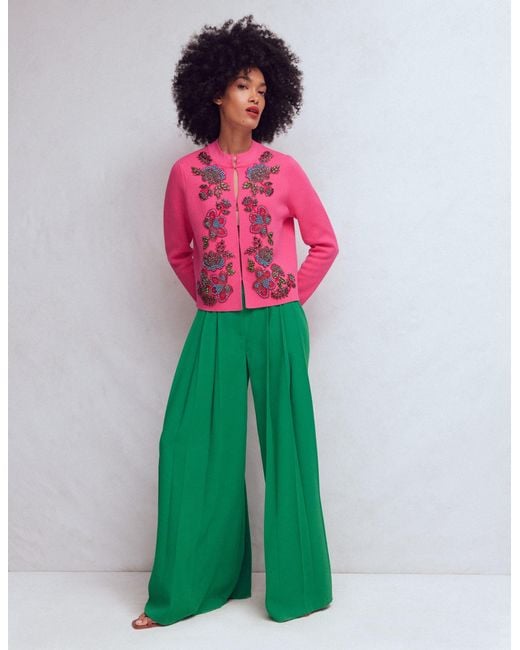 Boden Pink Elena Stand Neck Jacket