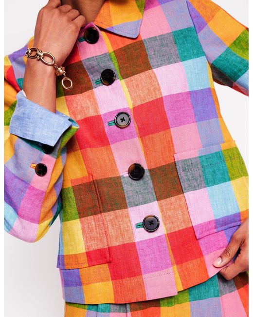 Boden Red Knightsbridge Linen Jacket