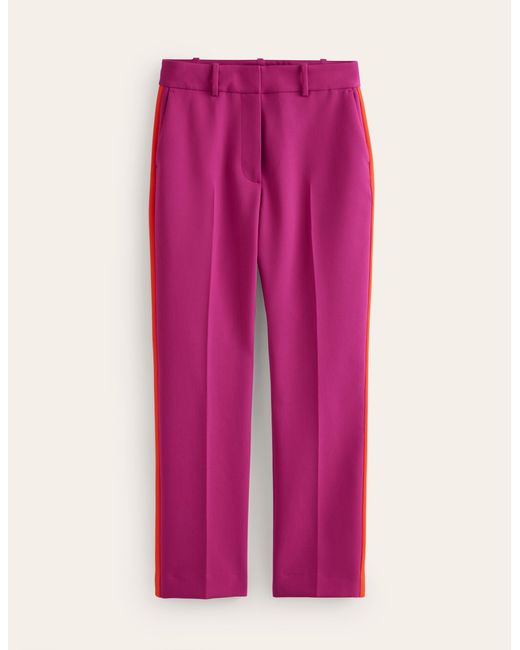Boden Pink Kew Side Stripe Trousers