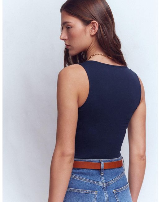 Boden Blue Brooke Double Layer Tank Top