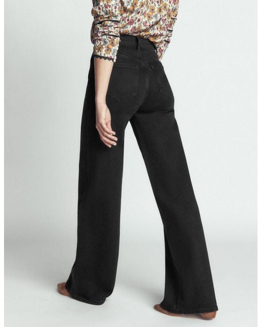 Boden White High Rise Wide Leg Jeans