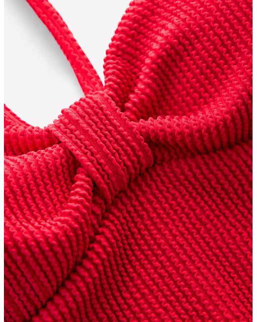 Boden Red Crinkle Texture Swimsuit