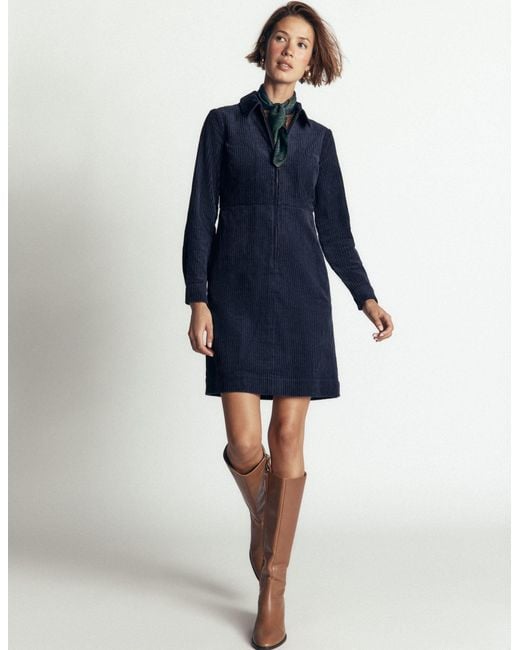 Boden Blue Bronte Cord Short Dress