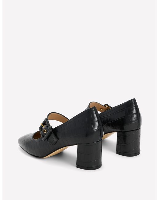 Boden Black Buckle Strap Block Heels