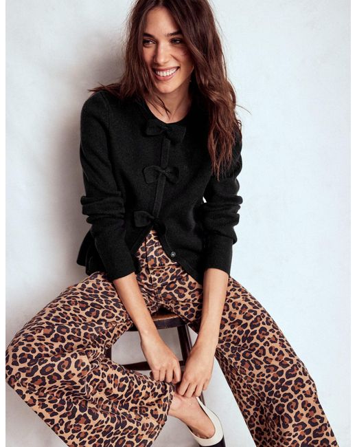 Boden Black Knitted Bow Cardigan