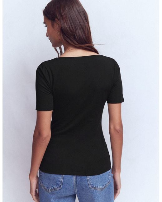 Boden Black Brooke Double Layer T-Shirt