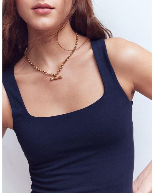 Boden Blue Brooke Double Layer Tank Top