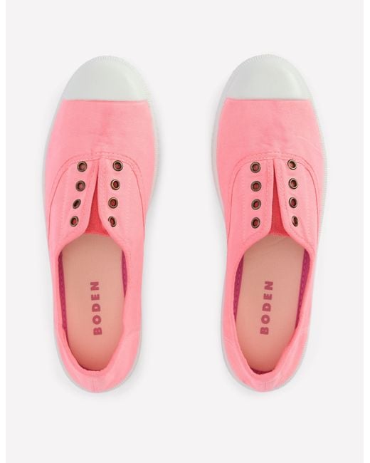 Boden Pink Laceless Canvas Plimsoll