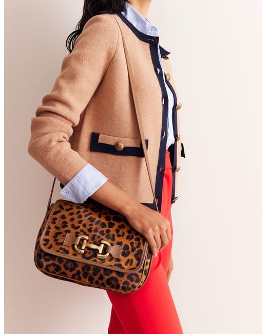 Boden Brown Iris Snaffle Leather Bagleopard