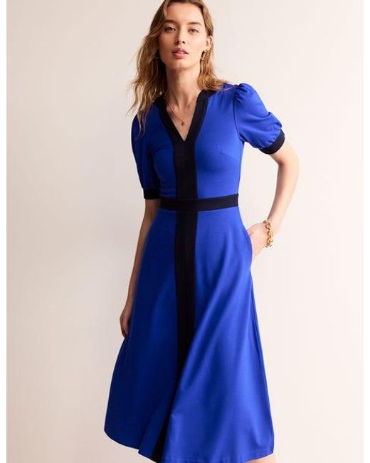 Boden Blue Philippa Ponte Midi Dress