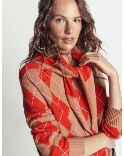Boden Red Alpaca Knitted Neckerchief