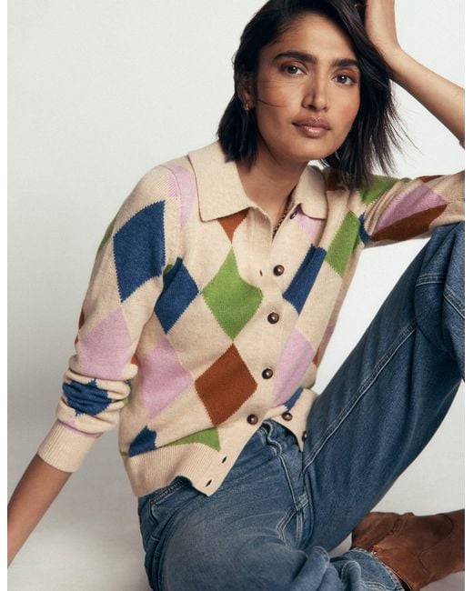 Boden Blue Ariadne Wool Blend Cardigan