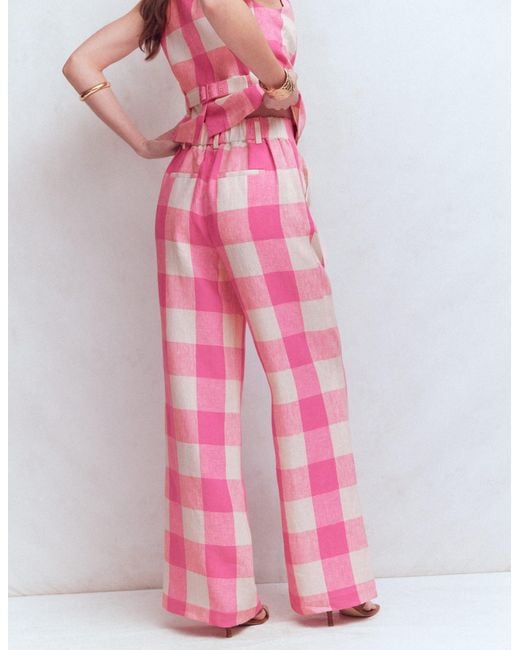 Boden Pink Kensington Linen Trousers