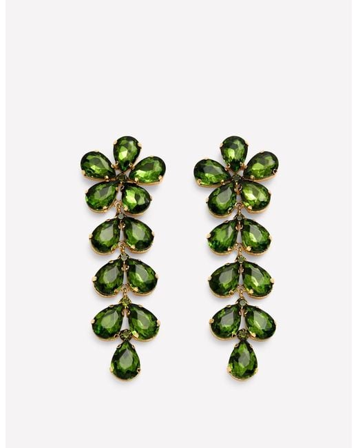 Boden Green Statement Jewel Drop Earrings