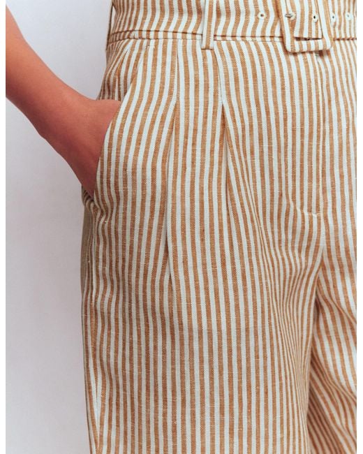 Boden Natural Chelsea Belted Linen Shorts