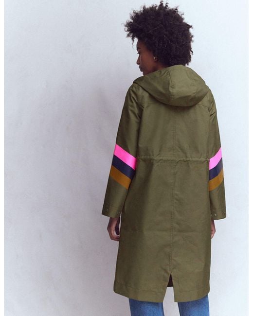 Boden Blue Striped Longline Rain Mac