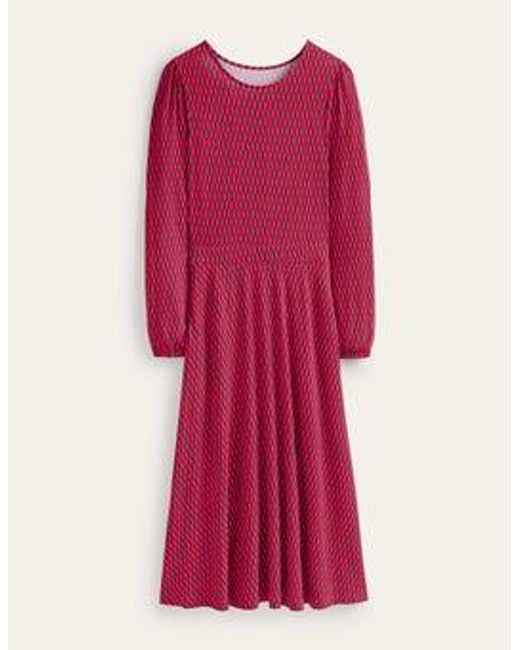 Boden Red Camille Jersey Midi Dress