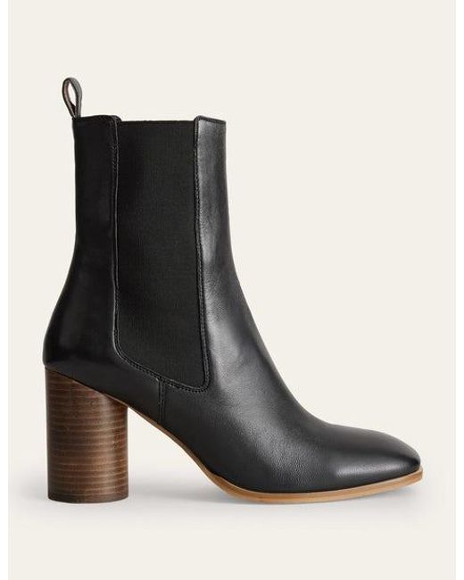 Boden Black Heeled Chelsea Boots