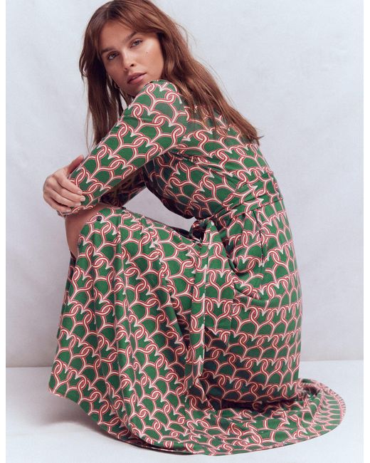 Boden Green Marcia Jersey Shirt Dress