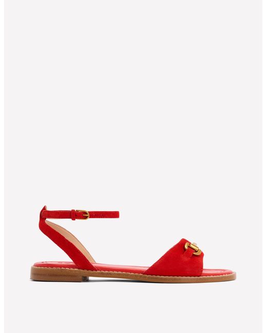 Boden Red Iris Snaffle Flat Sandals