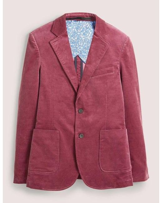 Boden Red Classic Fit Cord Blazer for men