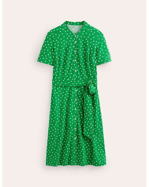 Boden Green Julia Short Sleeve Shirt Dress