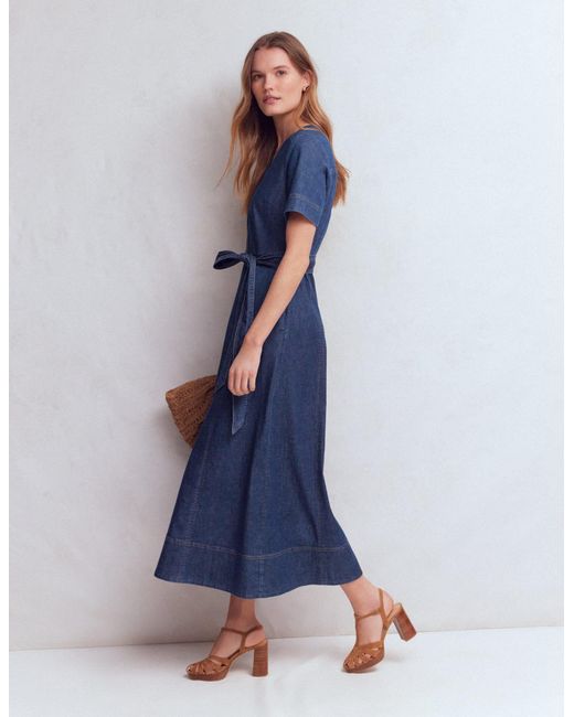 boden denim dress Women's Annet Midi in Blue free comfort and a polished air Girls MINI BODEN Denim Dress