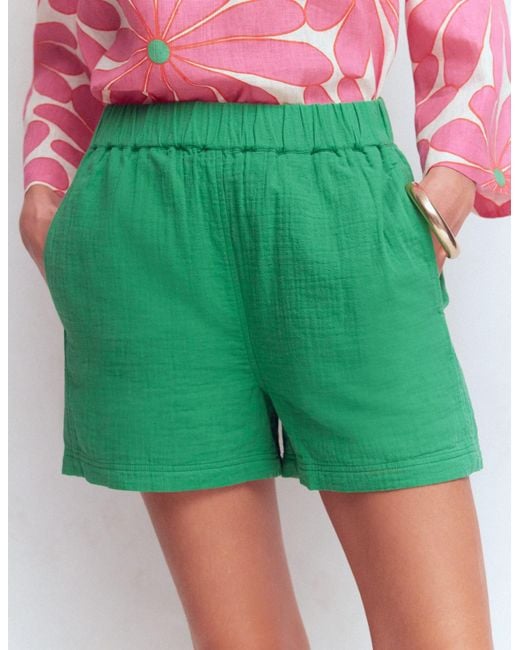 Boden Red Pull On Double Cloth Shorts