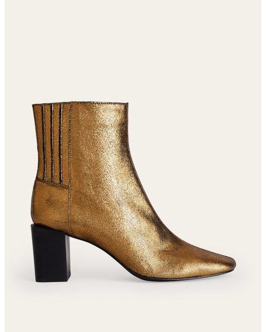 Boden Brown Block-heel Leather Ankle Boots